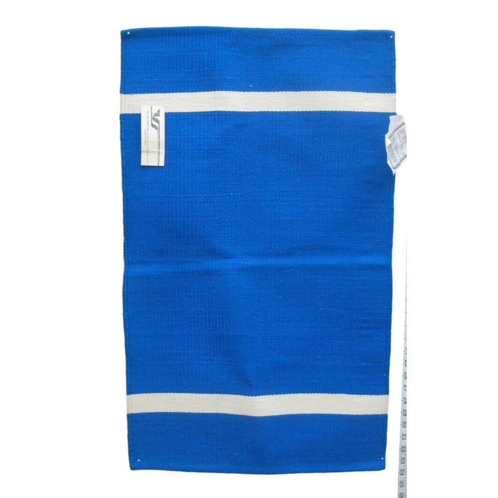 NEW Blue Spectrum Rag Rug 20 x 34 inch 100 Percent Cotton Handwoven Vaccaro